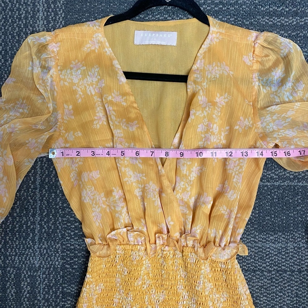 KEEPSAKE Embrace Mini Dress Golden Floral Size Small - Picture 6 of 12
